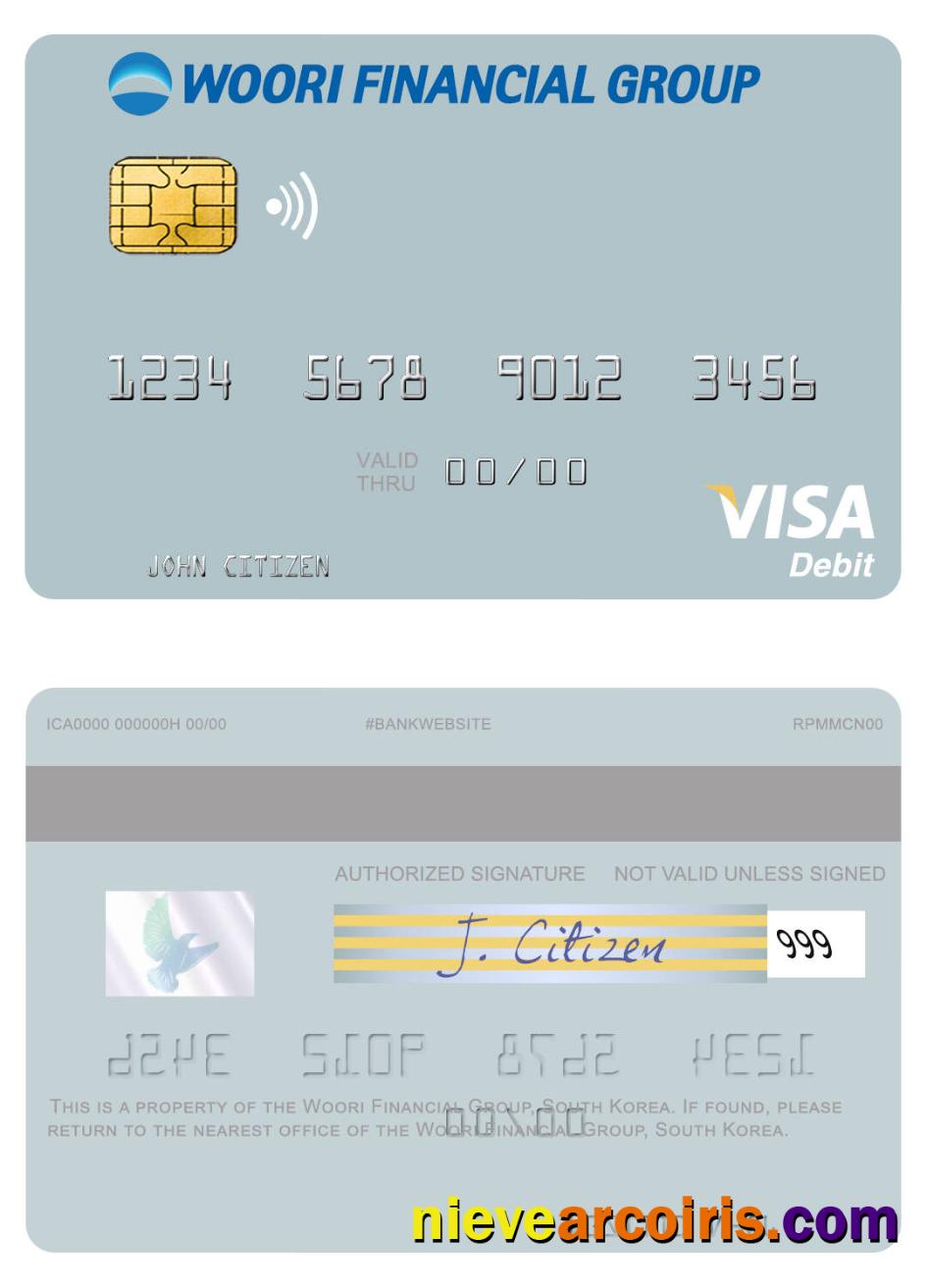 South Korea Woori Financial Group visa debit card